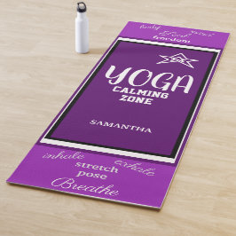 Tapete De Yoga Roxo Violeta Branco Nome