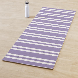 Tapete De Yoga Roxo violeta e branco riscado