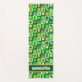 Tapete De Yoga Rua. Ícones do dia de Patrick Padrão sem costura