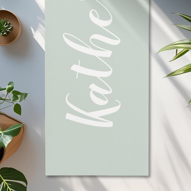 Tapete De Yoga Sage Green Calliografia Nome Yoga Mat (Criador carregado)