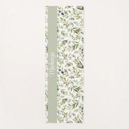Tapete De Yoga Sage Green French Country Chic Olive Name Monogram