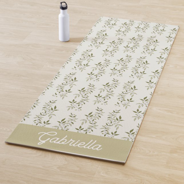Tapete De Yoga Sage green French country Olive pattern name (In Situ)