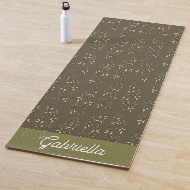 Tapete De Yoga Sage green French country Olive pattern name (In Situ)