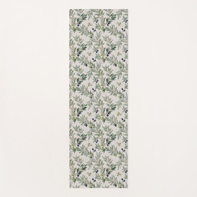 Tapete De Yoga Sage Green Watercolor French Country Olive (Frente)