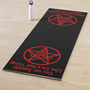 Tapete De Yoga Satanista Má Coisa Humor Escuro no Pentáculo
