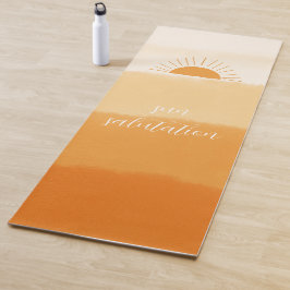 Tapete De Yoga “Saudação ao Sol” Laranja Ombre Laranja Quente Nas