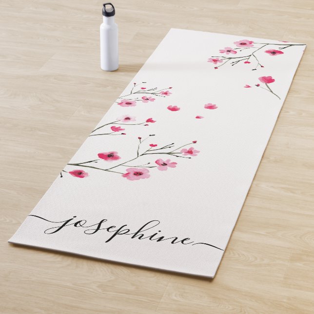 Tapete De Yoga Script de Nome do Chic floral Cherry Blossom (In Situ)