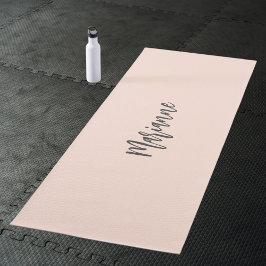 Tapete De Yoga Script de nome personalizado da cinza de pêssego
