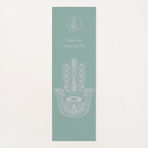 Seafoam Green Yoga Studio Hamsa Personalizável