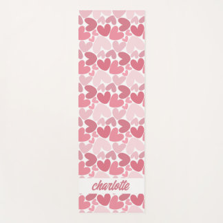 Tapete De Yoga Seamless Pink Hearts Pattern Yoga Mat – Romantic 