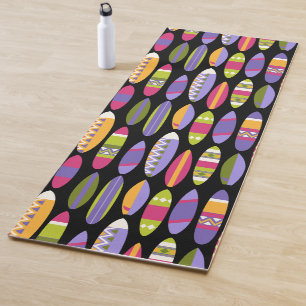 Tapete De Yoga Secret Beach Hawaiian Surfboards - Preto e Rosa