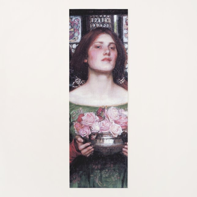 Tapete De Yoga Senhora e Rosas, John William Waterhouse (Frente)