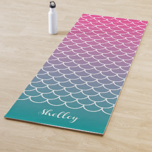 Tapete De Yoga Sereia com Gradiente de Teto Rosa