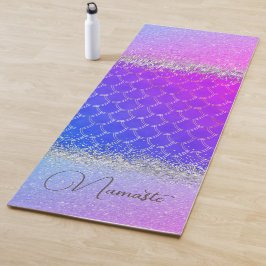 Tapete De Yoga Sereia Púrpura Rosa Quente Escala A Gliteria