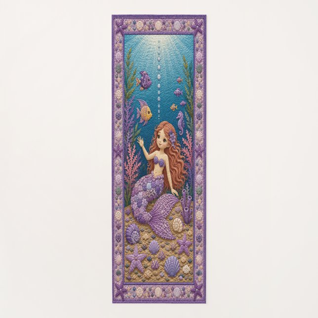 Tapete De Yoga Sereia Quilty Roxa (Frente)