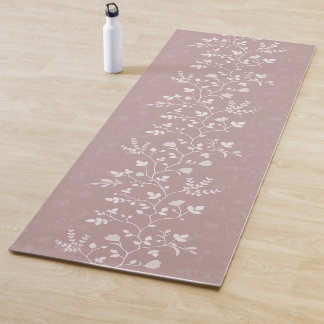 Tapete De Yoga Serenata Botânica silhueta floral delicada