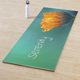 Tapete De Yoga Serenity Floral Teal Orange Flower