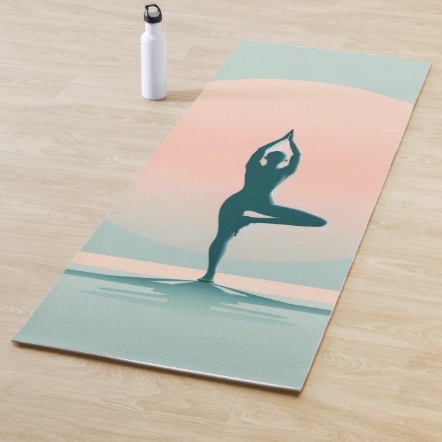 Tapete De Yoga Serenity Sunrise Yoga Mat - Tranquil Tree Pose (In Situ)