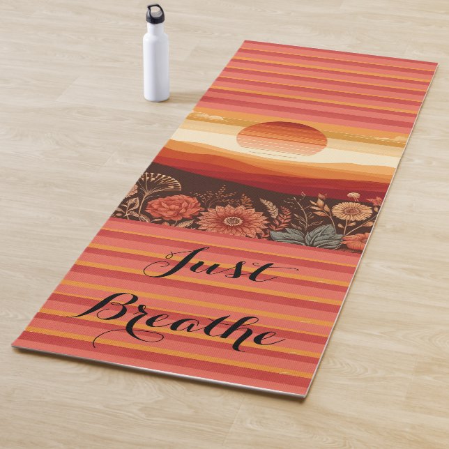 Tapete De Yoga Serenity Sunset Yoga Mat - "Apenas Respire" (In Situ)