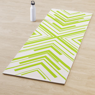 Tapete De Yoga Setas em Verde limão e Branco