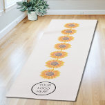 Tapete De Yoga Seu logotipo Yoga Studio Sunflower Chakras<br><div class="desc">Este tapete de ioga personalizado é decorado com sete girassóis de cor d'água amarela. Facilmente personalizável com o logotipo do seu estúdio de yoga. Porque nós criamos a nossa trabalho de arte,  você não encontrará esta imagem exata de outros designers. Original Watercolor © Michele Davies.</div>