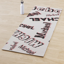 Tapete De Yoga Seu nome é padrão monograma rosa cor sombra