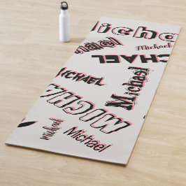 Tapete De Yoga Seu nome é padrão monograma rosa cor sombra