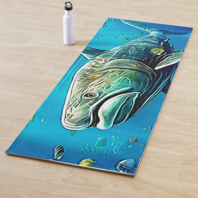 Tapete De Yoga Shark Ocean Predator Art (In Situ)