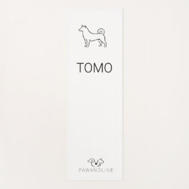 Tapete De Yoga Shiba Inu Minimalista Personalizável | Paw Line Ze