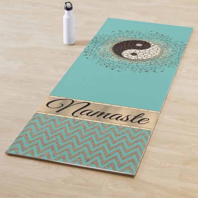 Tapete De Yoga Shimmery Yin Yang Chevron (In Situ)