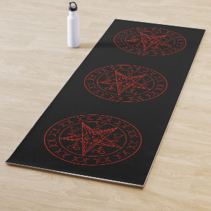 Tapete De Yoga Sigil da lua tripla de Baphomet e sigil do lucifer