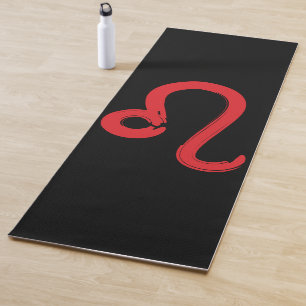 Tapete De Yoga Signo Zodíaco LEO Vermelho Aniversário Julho Agost
