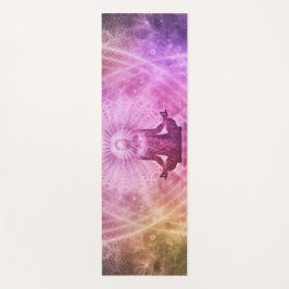 Tapete De Yoga Silhueta bonita da pose de Lotus da meditação da