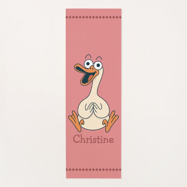 Tapete De Yoga Silly Goose, Quirky, Funny Cartoon Goose (Frente)
