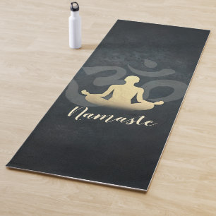 Tapete De Yoga Símbolo da Meditação de Yoga Dourada Elegante - Sí