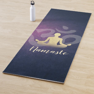Tapete De Yoga Símbolo da Meditação de Yoga Púrpura Dourada Elega