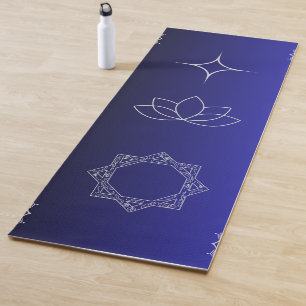Tapete De Yoga Símbolo Esoterial do Lotus Chakra Purple Profundo