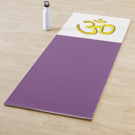 Tapete De Yoga Símbolo OM Dourado Roxo Yoga Meditação