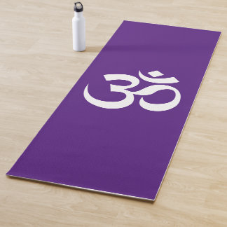 Tapete De Yoga Símbolo Om Yoga Roxo Real Espiritual