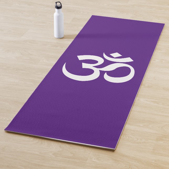 Tapete De Yoga Símbolo Om Yoga Roxo Real Espiritual (In Situ)