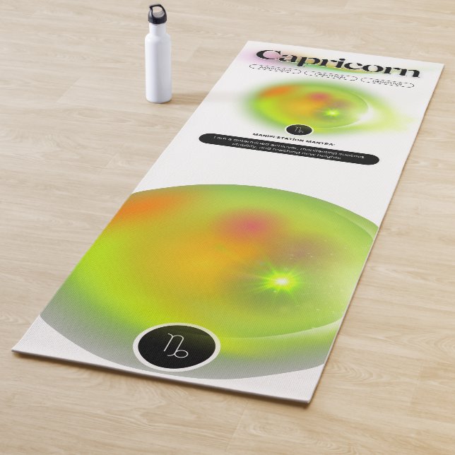 Tapete De Yoga Símbolo Zodiac Capricórn Cotação Terra Elemento Yo (In Situ)