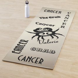 Tapete De Yoga Símbolo Zodiac do cancer Dourado Antiquado Pessoal