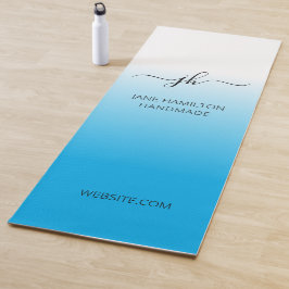 Tapete De Yoga Simple Ombre Blue Personalized