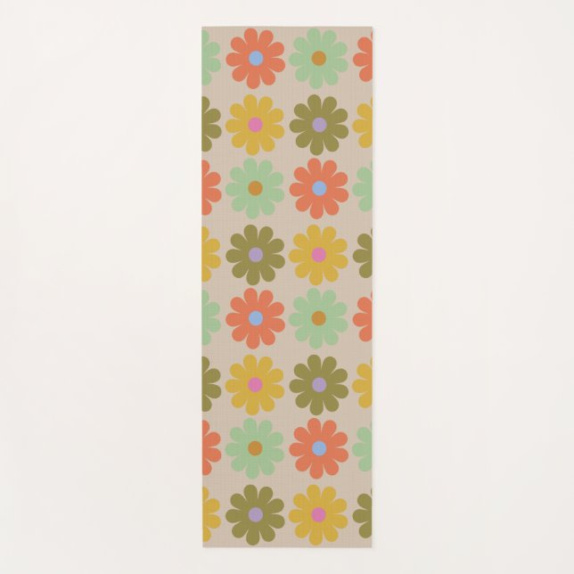 Tapete De Yoga Simple Pastel Vintage Flower Pattern (Frente)