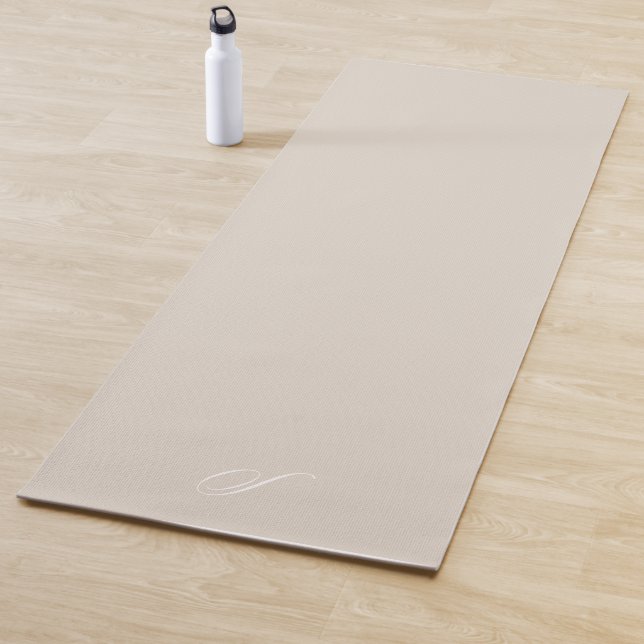Tapete De Yoga Simples Beige - Exercício Minimalista Neutro (In Situ)