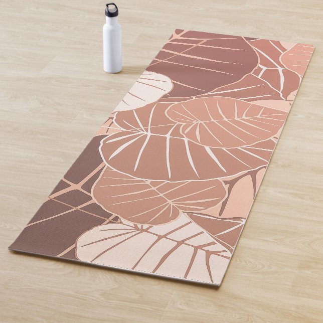 Tapete De Yoga Simples Brown Autumn Deixa Foliage Em Segundo Plan (In Situ)