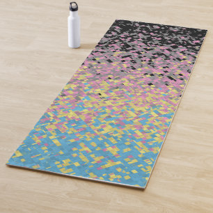 Tapete De Yoga Sinalizador do Orgulho de Polígeno Pixelado Trippy