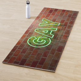 Tapete De Yoga SlipperyJoe iluminado sinal neon gay brilhante vív