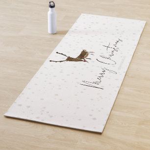 Tapete De Yoga SlipperyJoe Merry Christmas rendeer red-nose