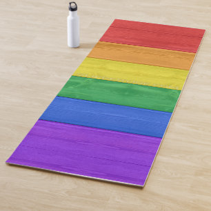 Tapete De Yoga SlipperyJoe's clássico arco-íris tátil feito à mão